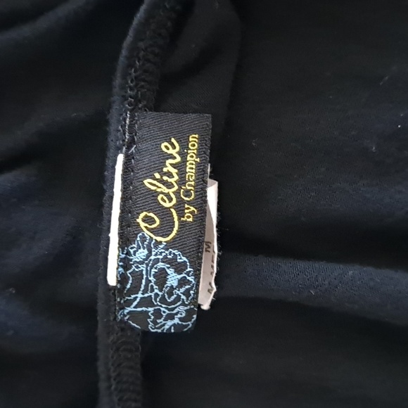 Celine by Champion Classy Black Halter Top with 3 Chains built in Size Med - Picture 4 of 5